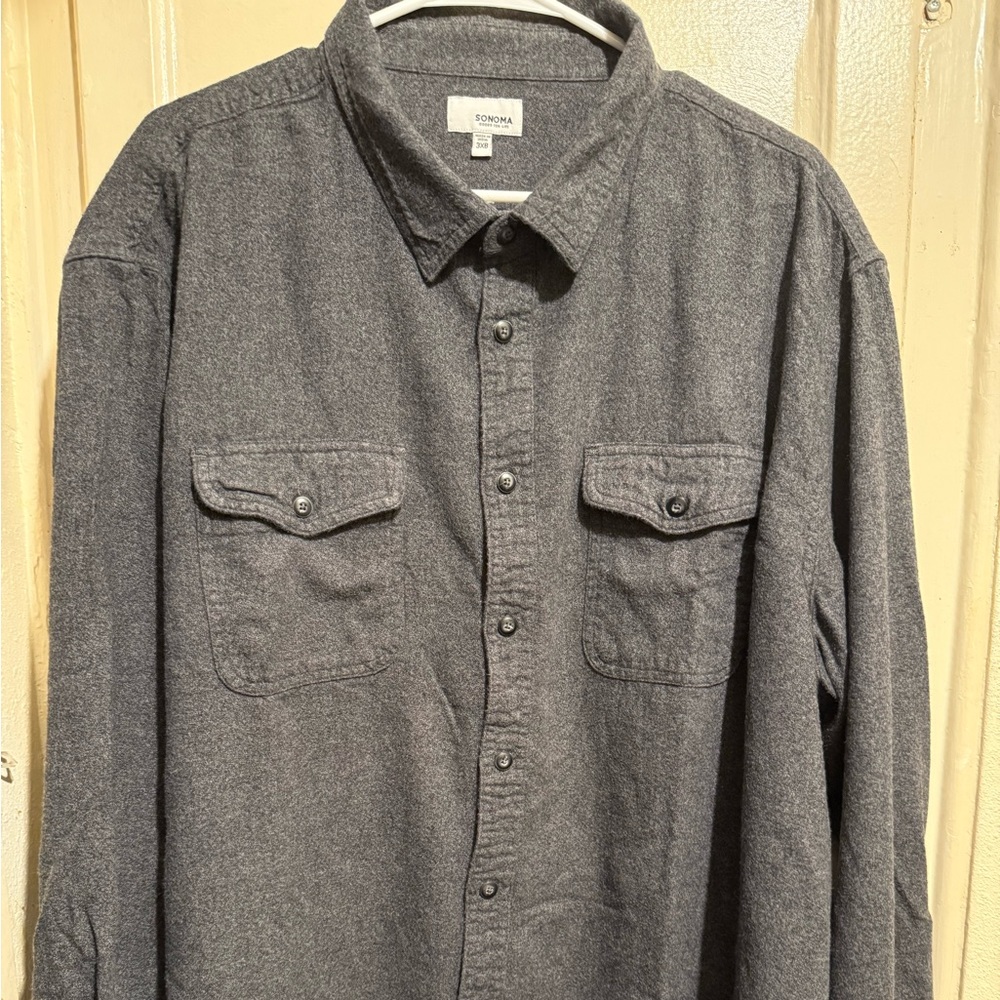 Sonoma Charcoal Button-Up Shirt cotton